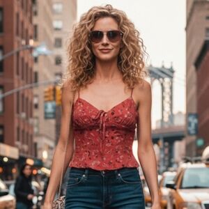 Aritzia Wilfred Boho Printed Tank Top 0 XS